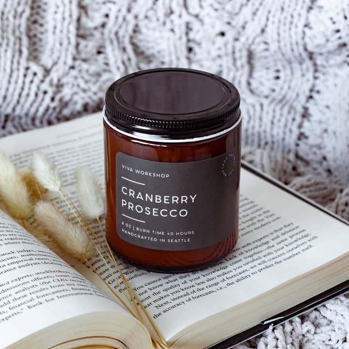 Viva Workshop - Wholesale Jar/Filled Candle - Cranberry Prosecco – Festive Scented Soy Candle4