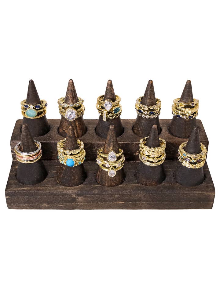 19,00 $ Pc x 10 Pcs Bague Empilable en Or Préemballée - Tailles 6,7,8 pour la vente par Zoey Simmons