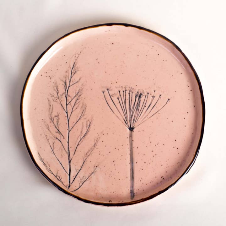 Handgemaakt bord Flora Pink 25 cm voor wholesale door Pretty Plate