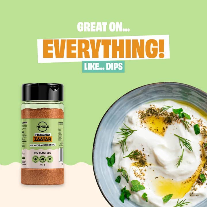 Mingle Seasoning - Wholesale Dried spice mix - PISTACHIO ZA'ATAR SEASONING - LARGE BOTTLE1
