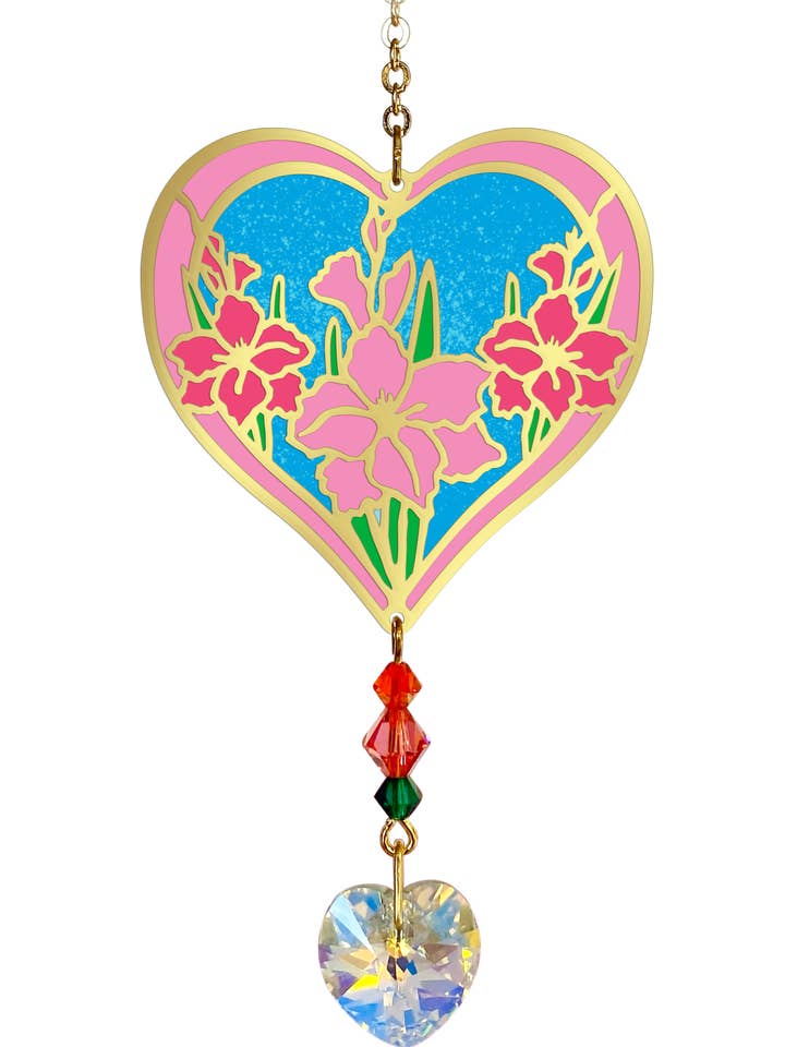 Geboortemaand Bloem Suncatcher Gladioli voor wholesale door Wild Things Gifts Ltd