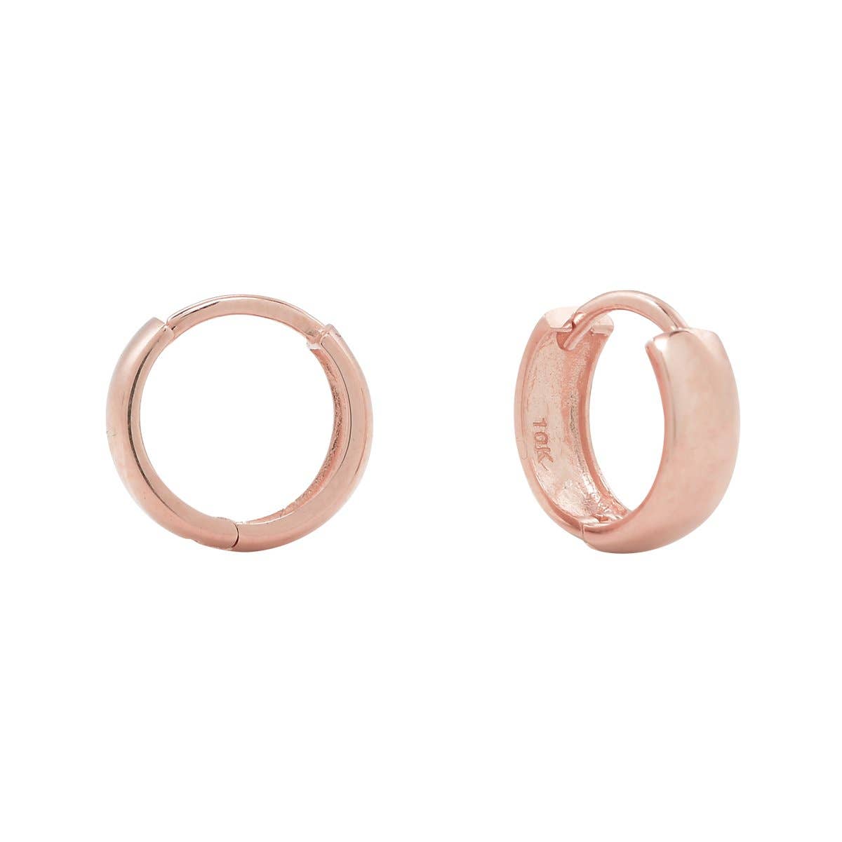 Ofina Jewelry - Venta al por mayor Pendientes de aro pequeños - Huggies gruesos de oro macizo de 10 quilates - PAR6