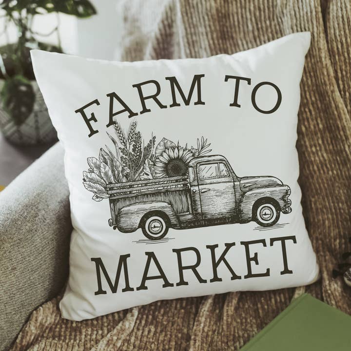 Farm to market pillow cover for wholesale by Capable By Design