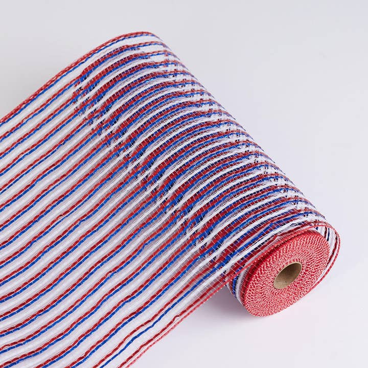 Factory Direct Craft - Wholesale Ribbon – Gift wrapping - Striped Poly Deco Mesh Ribbon 10 yards - Select Color 1