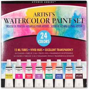 Watercolor Paint Sets for Kids - Bulk Pack, 8 Washable Water Color Paints  in Palette Tray and Painting Brush for Coloring, Art, Party Favors