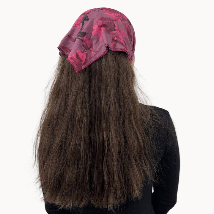 Berry Magnolia Ready Tied Bandana for wholesale by VALERI