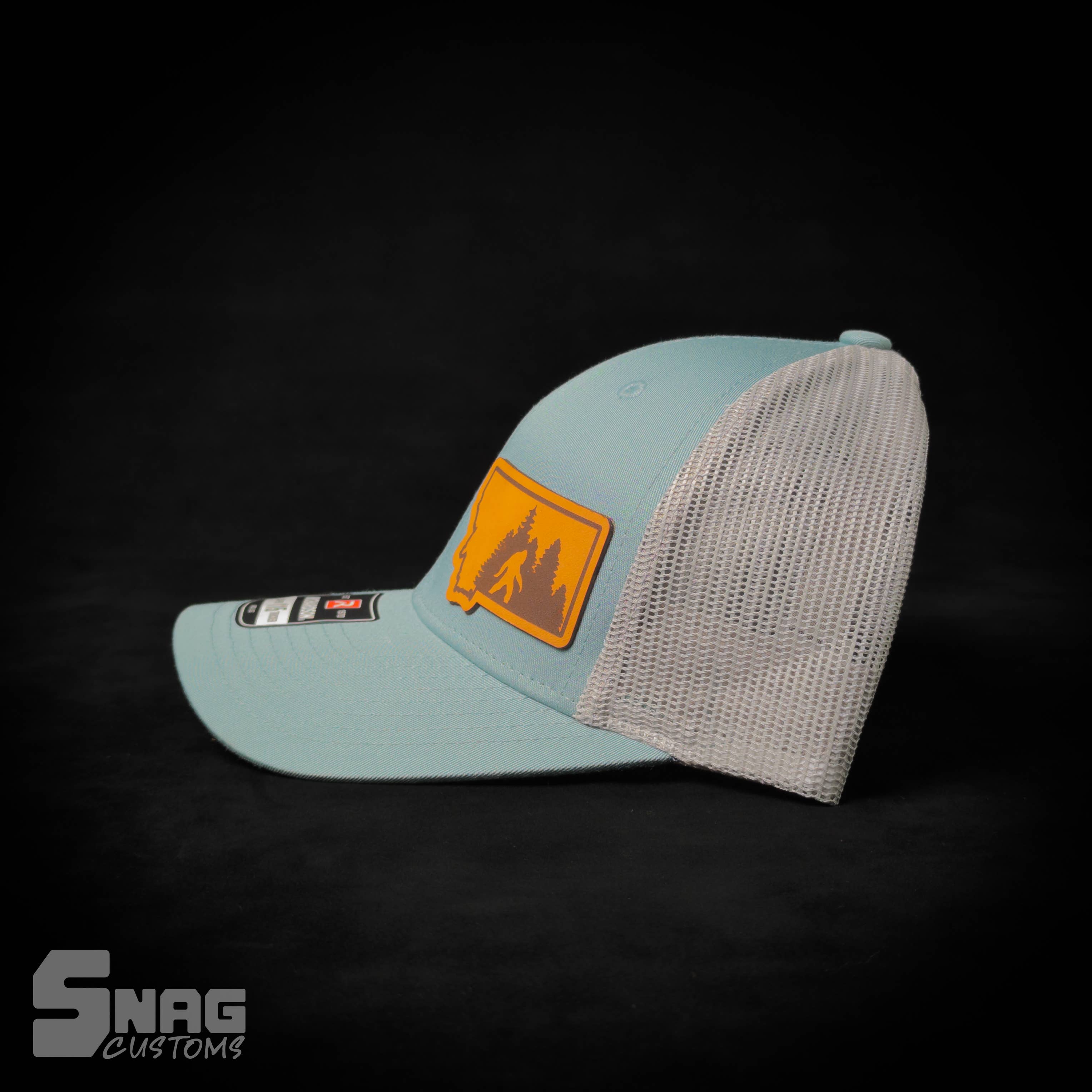 Snag Customs - Wholesale Trucker Hat - Unisex - Montana Sasquatch, Yeti, Bigfoot Leather Patch Hat4