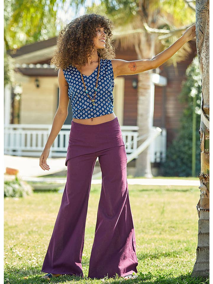 BohoClandestino - Wholesale Pants - Women's - Women's Cotton Bohemian Hippie Pants Purple