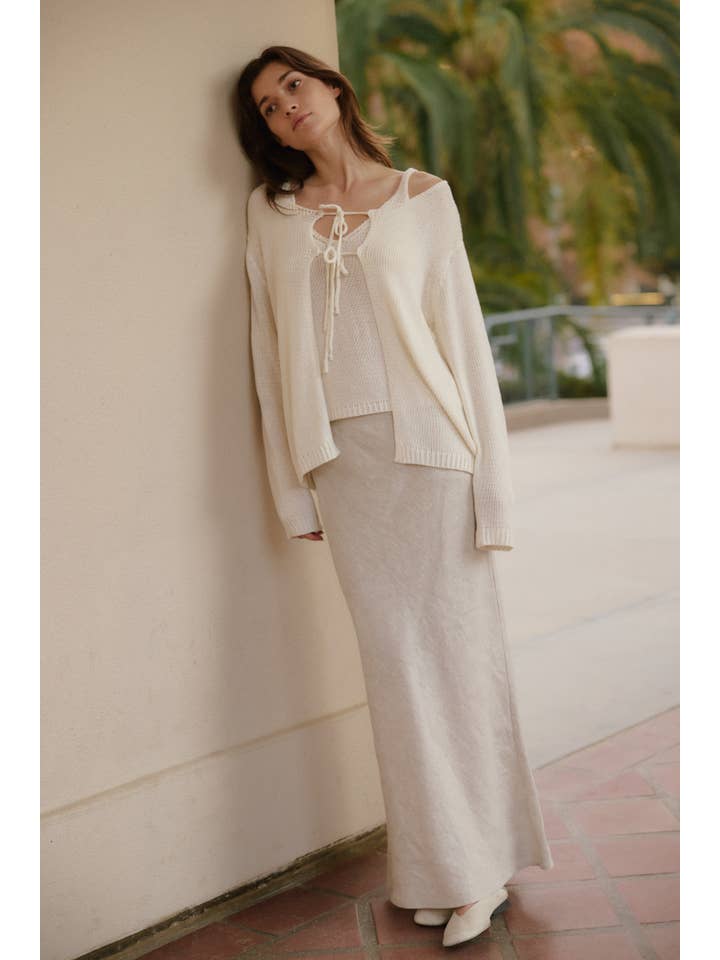 MOD REF - Wholesale Cardigan - Women's - The Anais Cardigan | Front Tie Relaxed Cardigan