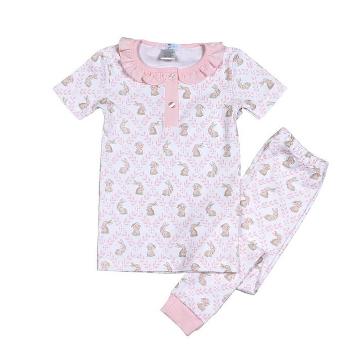 ETR-799 PINK EASTER BUNNIES PIMA TWO PIECES LOUGEWEAR for wholesale by Baby Loren