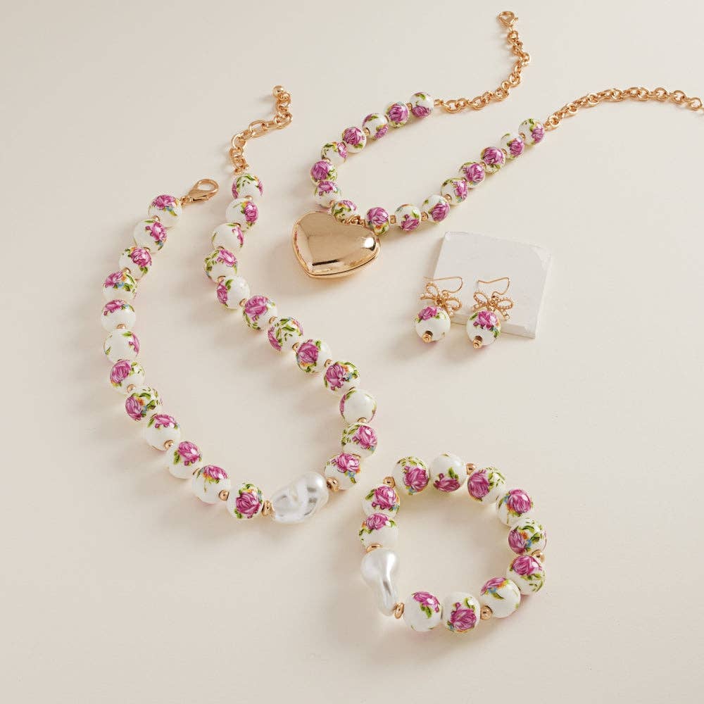 Designature New York - Wholesale Beaded Bracelet - Ceramic Beads With Organic Shaped Pearl Bracelet2