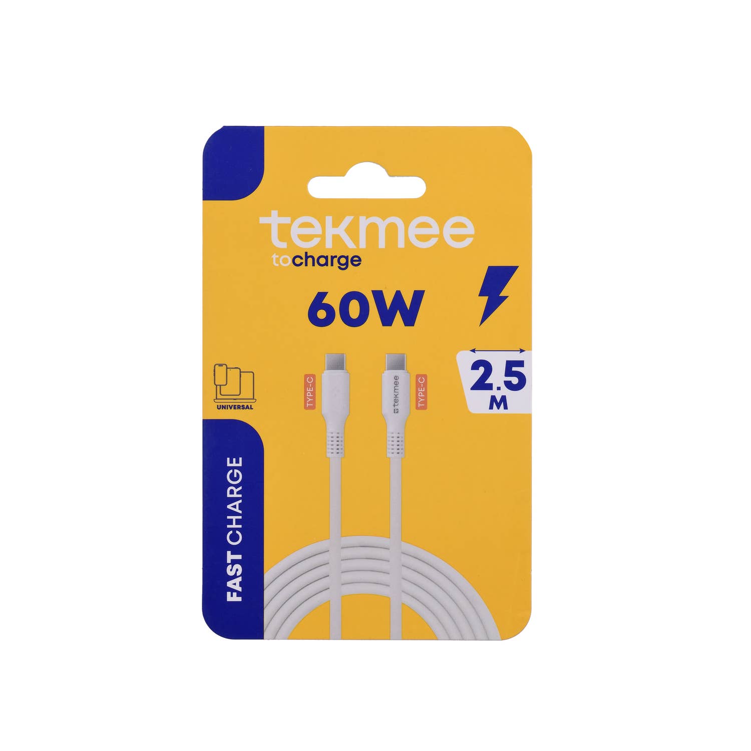 Tekmee - Wholesale Charging Cable - USB-C to USB-C cable 2.5M - 60W Fast Charging0