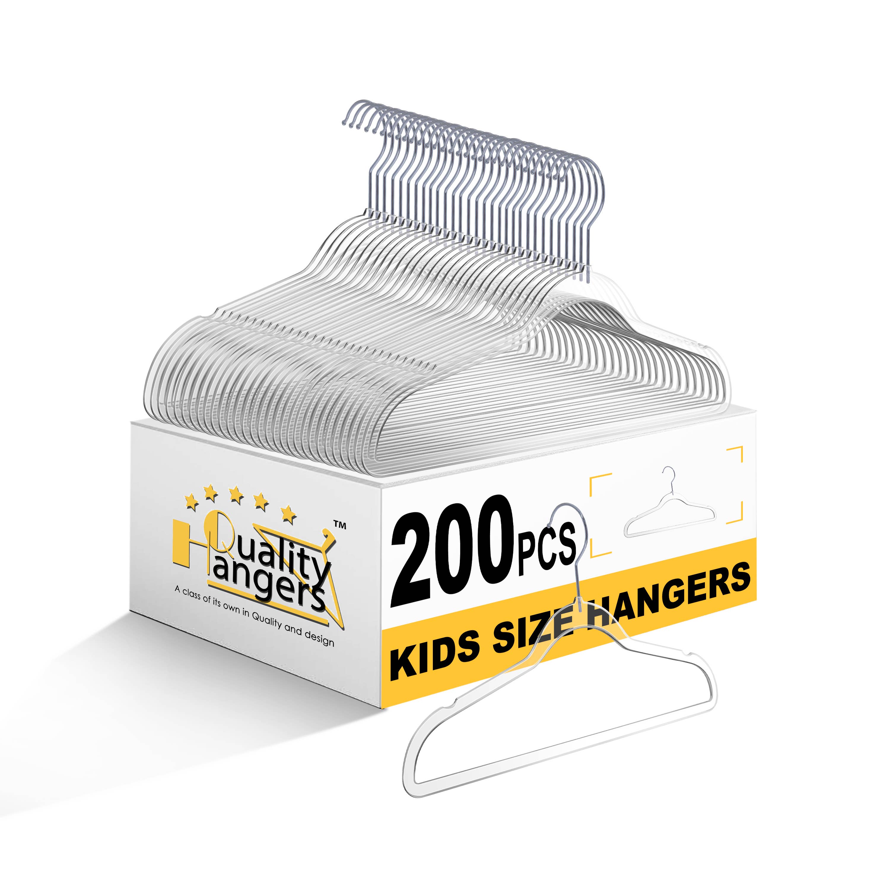 Quality Hangers - Wholesale Clothes Hangers - P350 - Kids Clear Plastic Hanger Swivel Hook - 10 Pack8