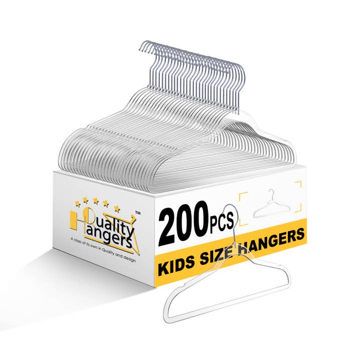 Quality Hangers - Wholesale Clothes Hangers - P350 - Kids Clear Plastic Hanger Swivel Hook - 10 Pack8