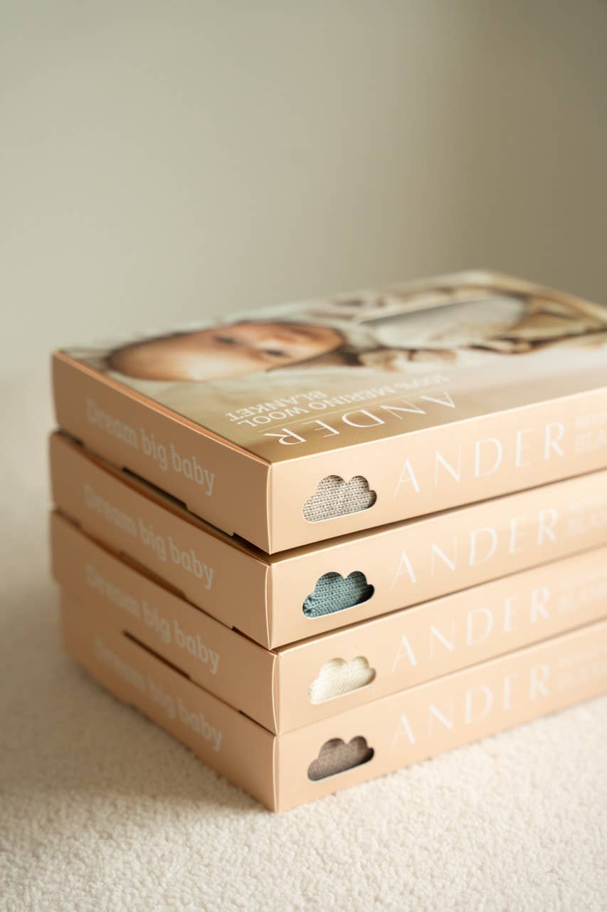 Ander - Vendita all'ingrosso Coperta - Bambini e neonati - Coperta per neonati in 100% lana Merino - Apollo - 75x100 cm Prodotto in PL10