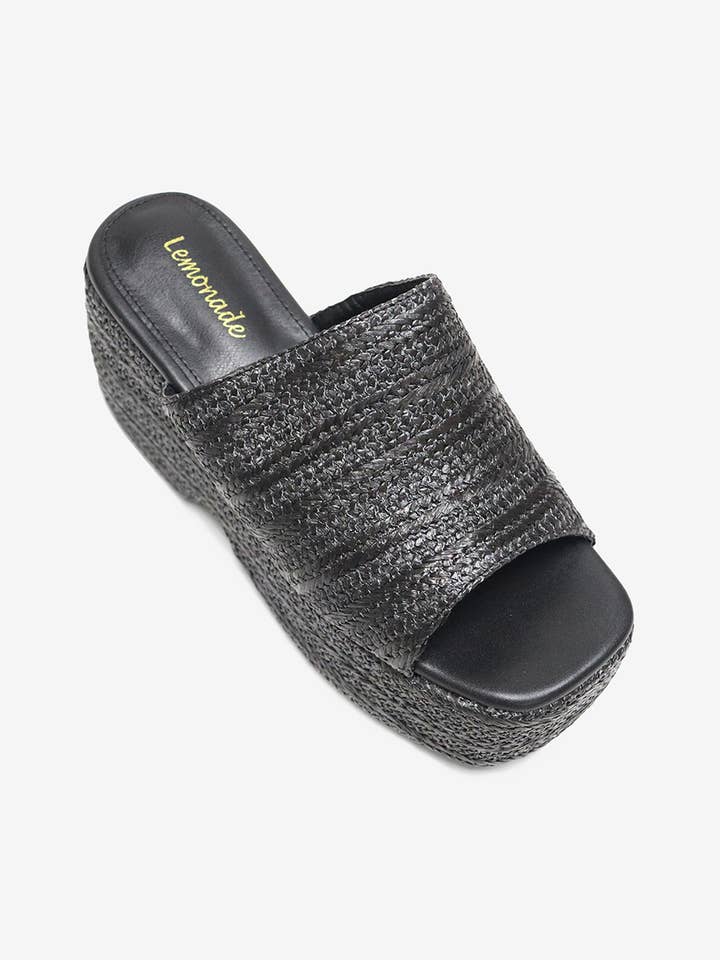 Lemonade Shoes - Wholesale Platform Heels - Women's - MARIE - Raffia Wedge Heel, Chunk Summer Sandal3