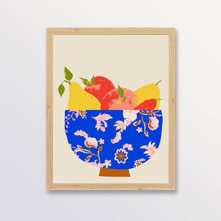 Blauer Obstschalen-Küchendruck für den Großhandel von Aaryn West