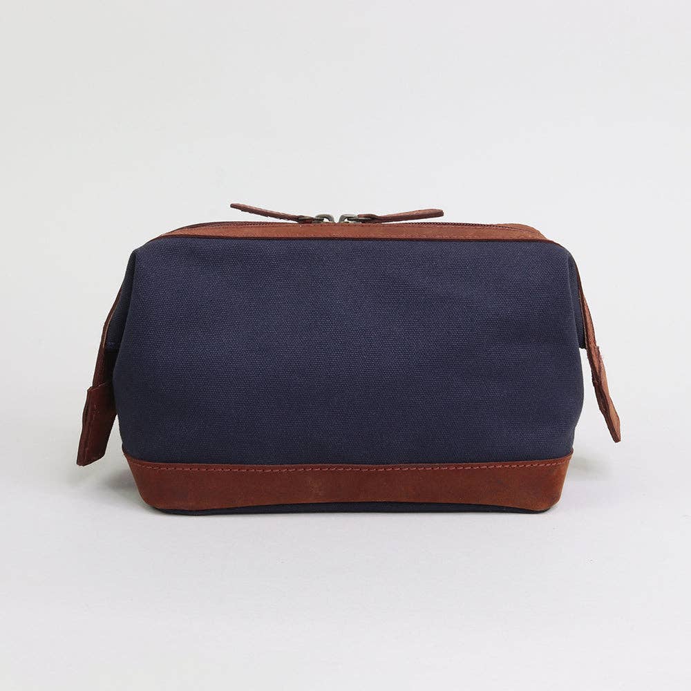 Sophos – wholesale Toiletry bag – men's – Navy Canvas Gladstone Washbag3