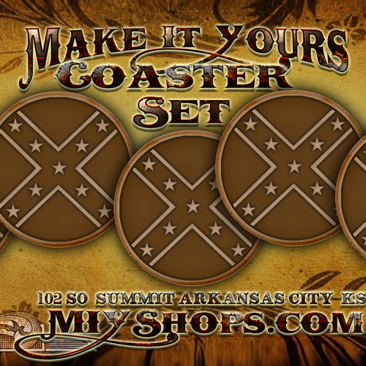 Civil War Stars & Bars Set Holzuntersetzer für den Großhandel von Make It Yours