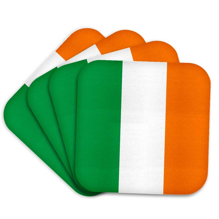 3dRose, Bandiera dell'Irlanda - Strisce verticali verdi, bianche e arancioni irlandesi Regno Unito UK souvenir del paese mondiale, Sottobicchiere per la vendita all'ingrosso da parte di 3dRose