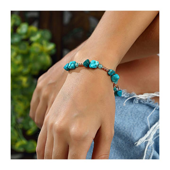 Armband Natural Turkoois 925 sterling zilveren sieraden voor wholesale door Azuris Silver