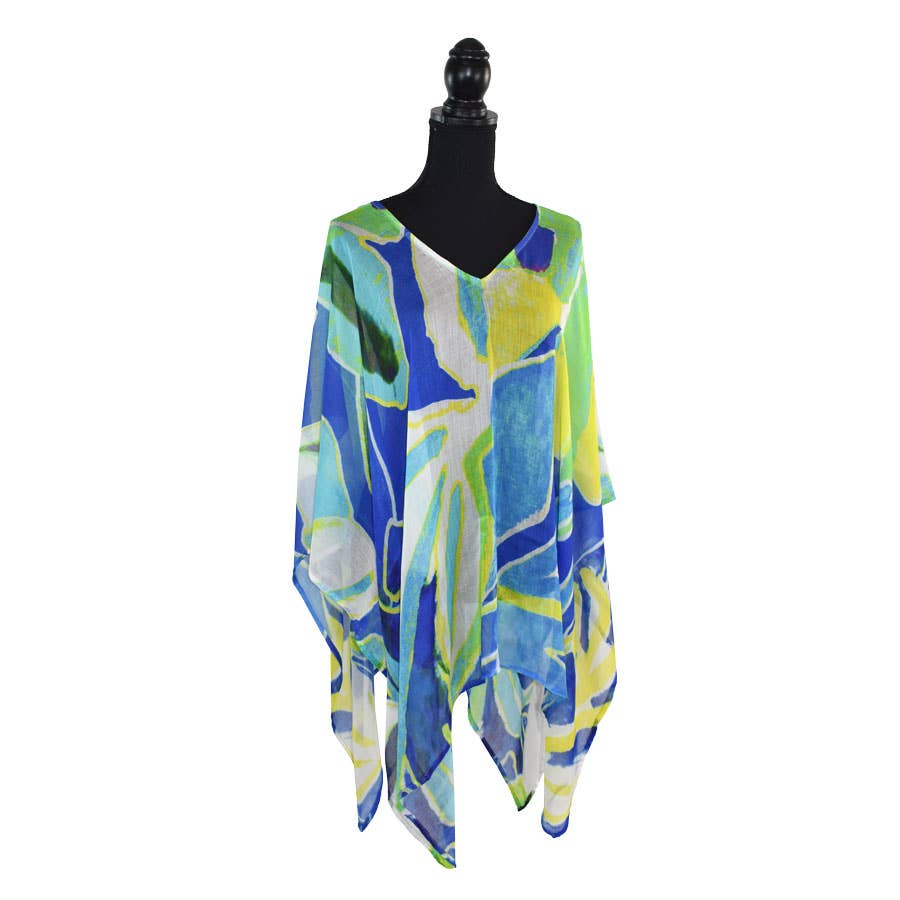 Joppa Colorful Abstract Free Size Poncho for wholesale by Dupatta Designs