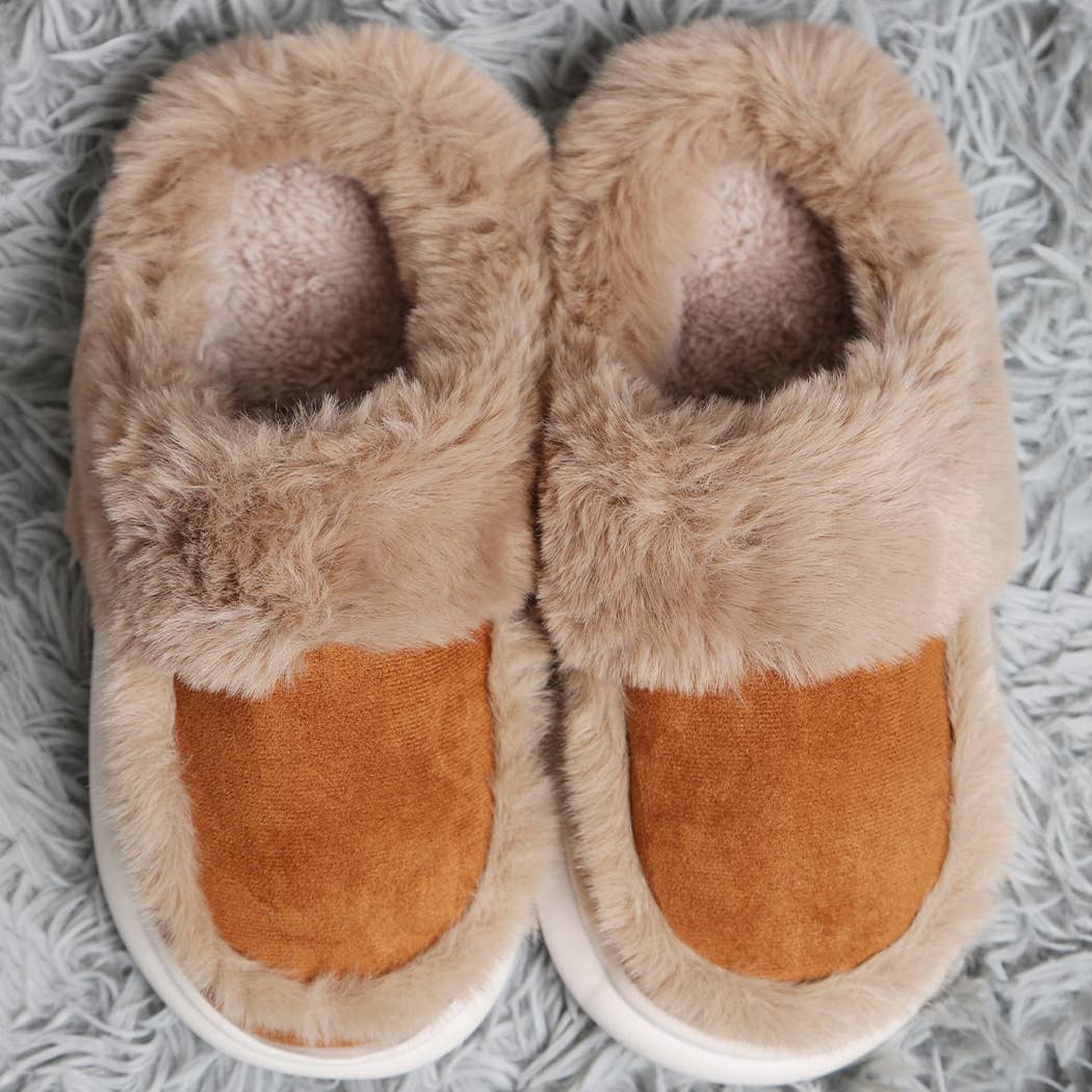 Fashion City - Wholesale Slippers - Women's - Faux Fur Suede Fuzzy Warm Slippers 1