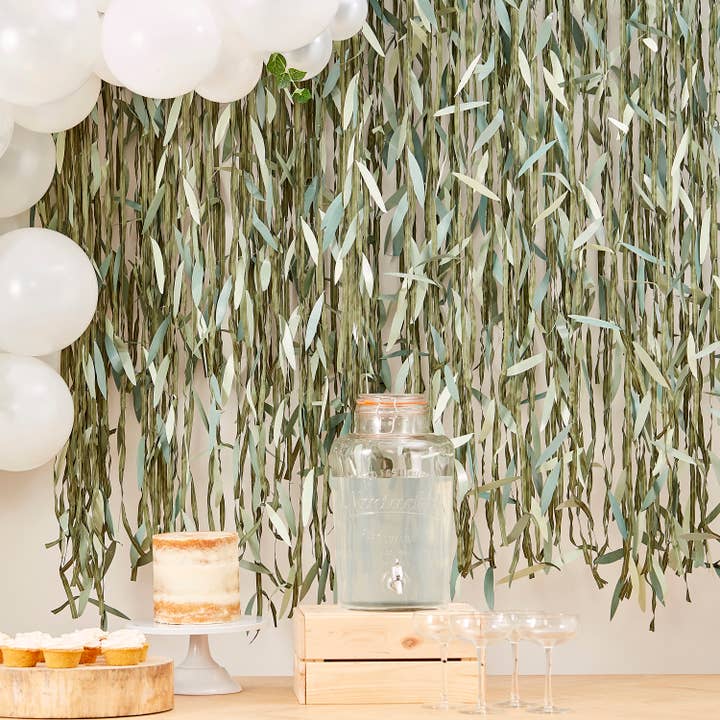 Leaf Ribbon Backdrop for wholesale by Ginger Ray