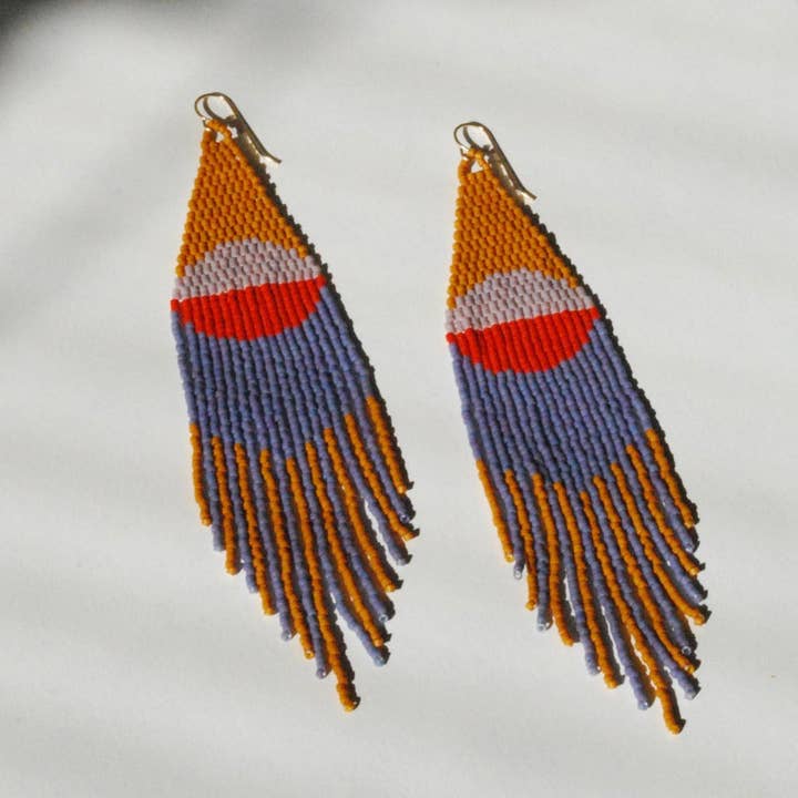 Desert Sunrise Beaded Earrings (3 Colorways) for wholesale by Take Shape Studio