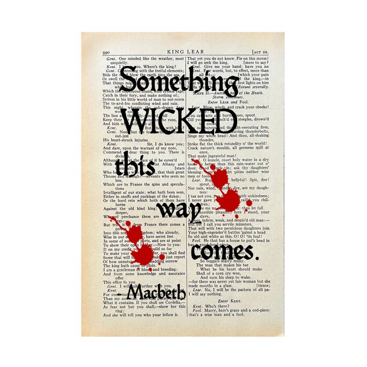 Something Wicked This Way Comes| Dictionary Print | Book Art for wholesale by Bookish Birds