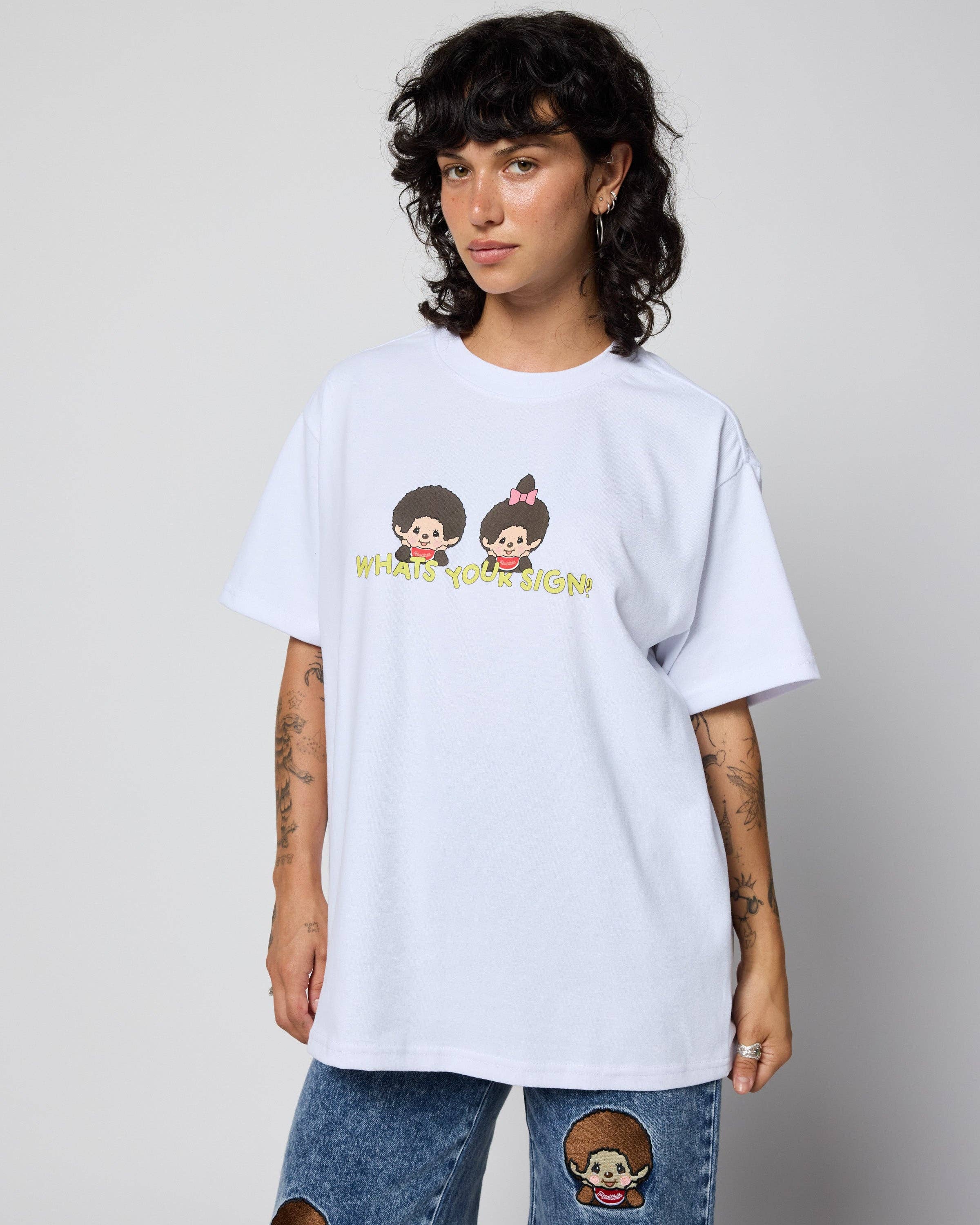SAMII RYAN - Wholesale Screen Printed T-Shirt - Women's - Monchhichi™ What's Your Sign Boxy Tee3