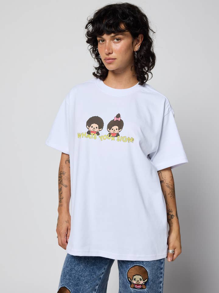 SAMII RYAN - Wholesale Screen Printed T-Shirt - Women's - Monchhichi™ What's Your Sign Boxy Tee3