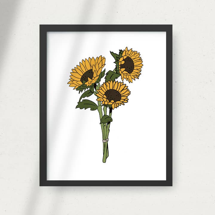 Imprimé bouquet de tournesol pour la vente par Moth Mart