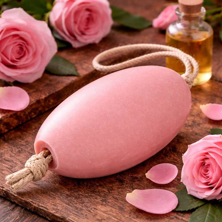 Savon français rotatif mural - Rose pour la vente par French Soap Wholesale