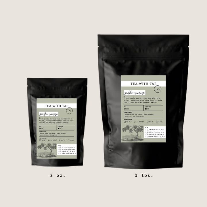 Pochette de thé vert Sencha Garden Sunrise (3 oz ou 1 lb en vrac) pour la vente par Tea with Tae