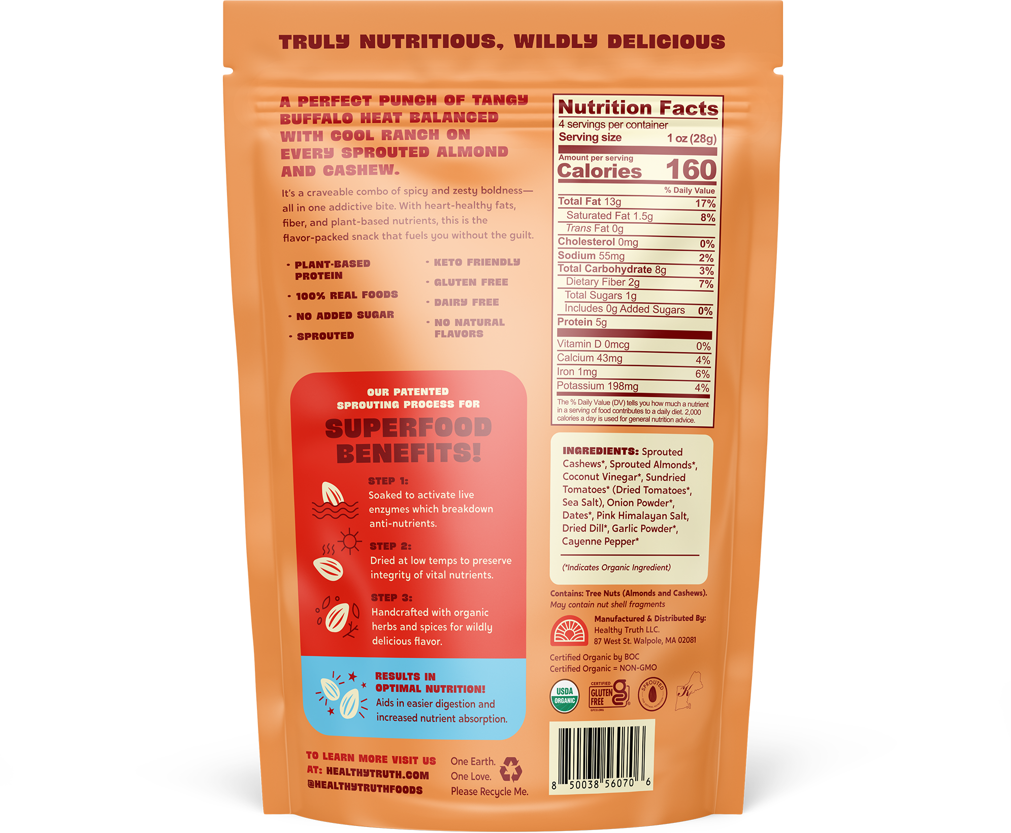 Healthy Truth LLC – Großhandel Nüsse – Rohe gekeimte Büffelmandeln und Ranch Cashewnüsse1