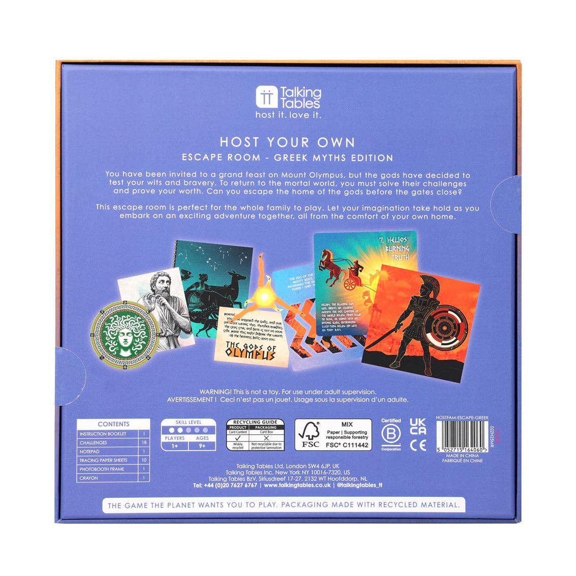 Talking Tables UK – wholesale Board game – Host Your Own Family Escape Room Game Greek Myths Edition3