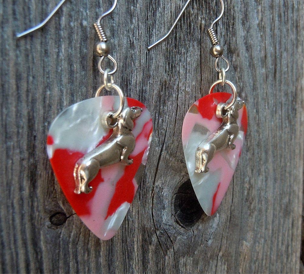 Simply Raevyn - Wholesale Dangle Earrings - Dachshund Charm Guitar Pick Earrings16