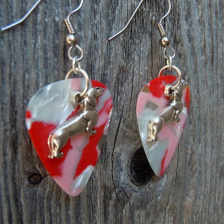 Simply Raevyn - Wholesale Dangle Earrings - Dachshund Charm Guitar Pick Earrings16