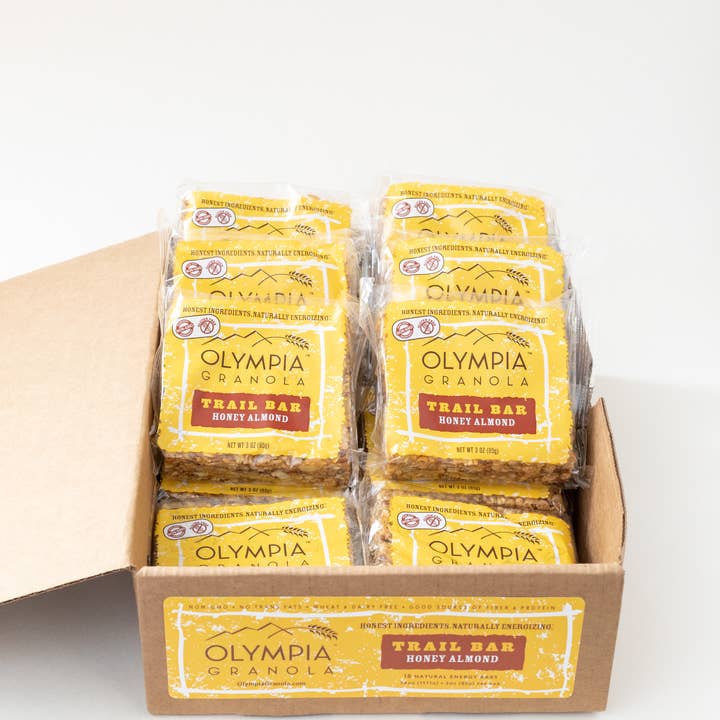 Olympia Granola - Wholesale Snack Bar - Olympia Granola Honey Almond Trail Bar Granola Bar Case