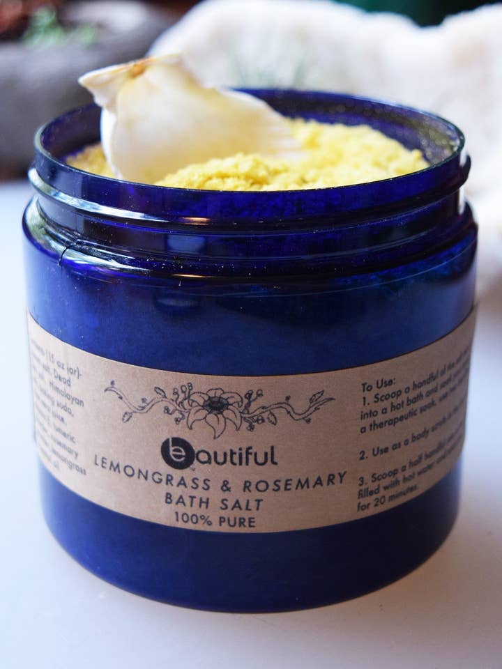 Lemongrass Rosemary Bath Salt Soak for wholesale by Earth Speaks