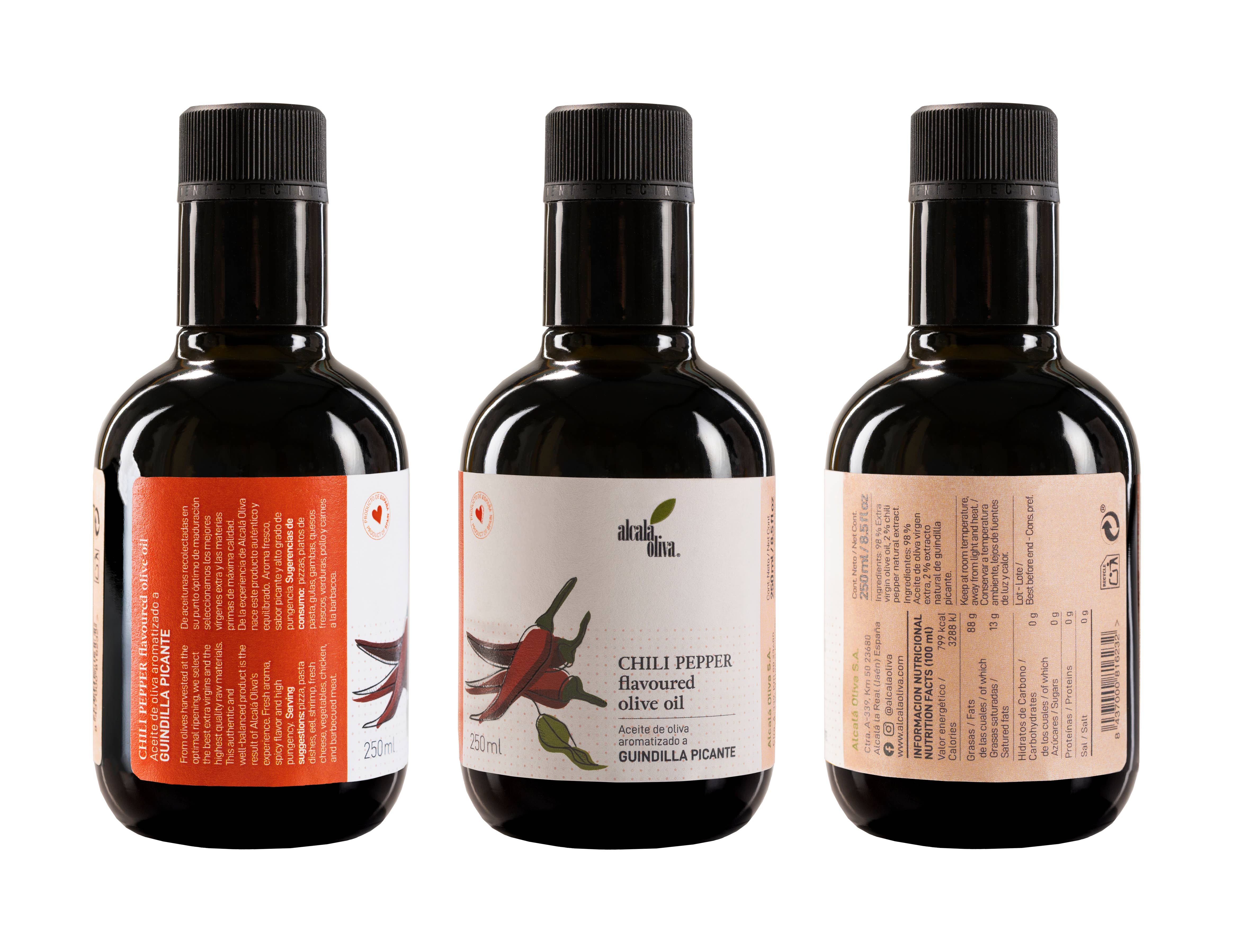 ALCALA OLIVA – Azeite por atacado – Azeite extra virgem com sabor de pimenta chili (250 ml)1