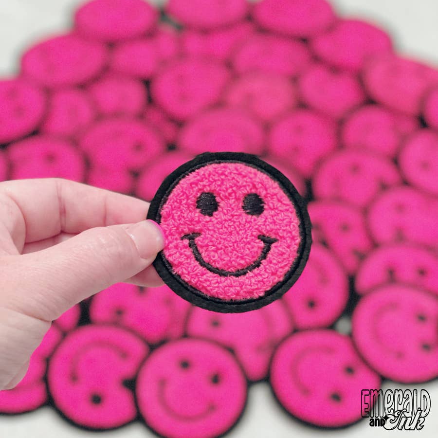 Wholesale pink chenille patch For Custom Made Clothes 