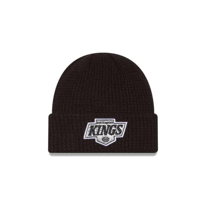 NEW ERA LOS ANGELES KINGS WAFFLE KNIT BLACK BEANIE for wholesale by Rat City Sk8 Shop