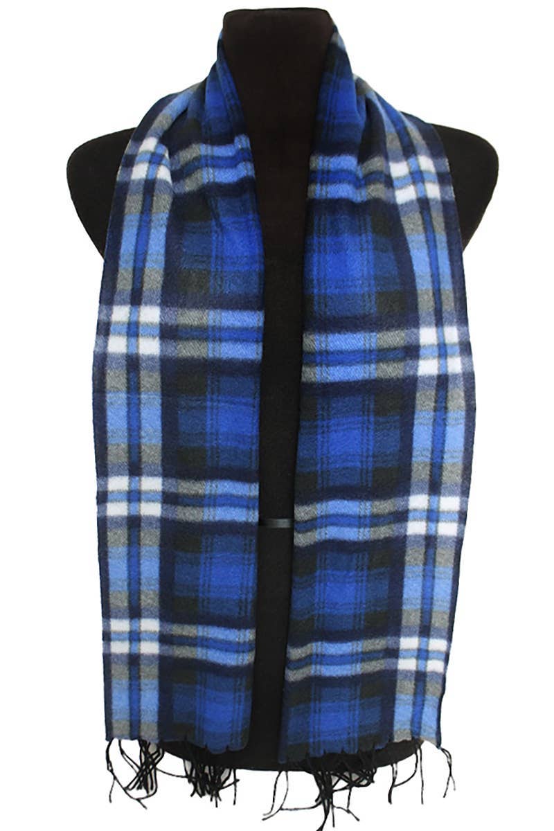 ASSORTITI Sciarpa avvolgente oblunga con bordo a frange in morbido pile scozzese in vendita all'ingrosso su Faire5