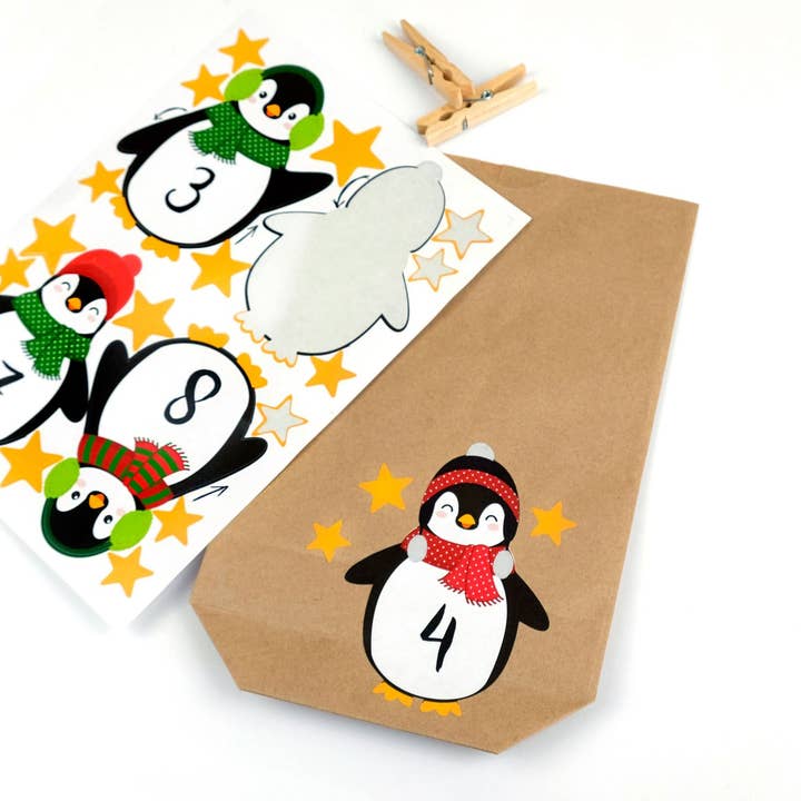 Papierdrachen – Großhandel Adventskalender – Adv Motiv - Pinguin Kalender