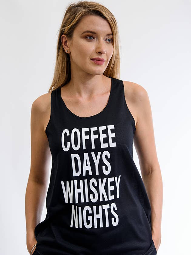 Coffee Days Whisky Nights Camiseta del tanque para venta al por mayor de SM WARDROBE