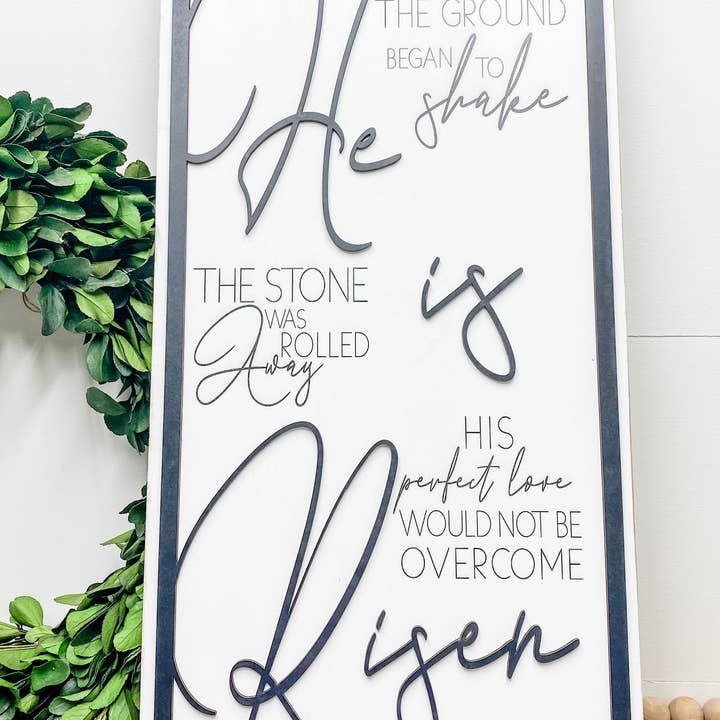 Studio 29 Eleven - Wholesale Sign - He is Risen Layered Sign2