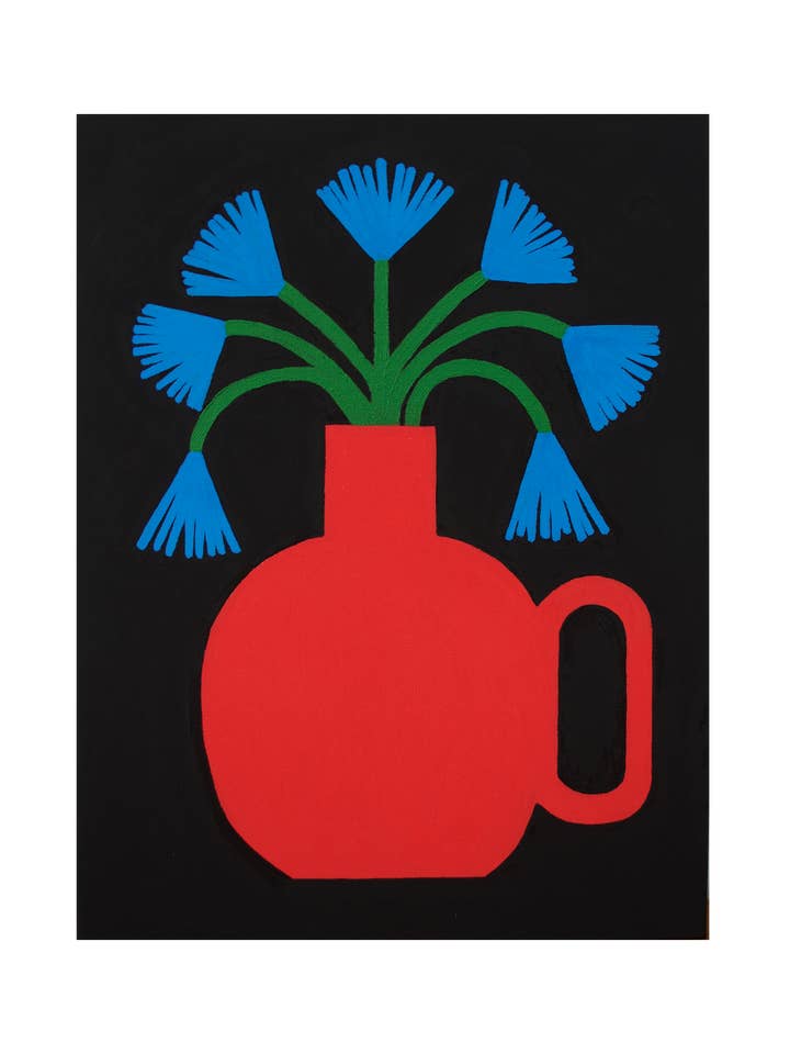 Blå blomster kunsttryk for engroshandel hos Allison Poplett