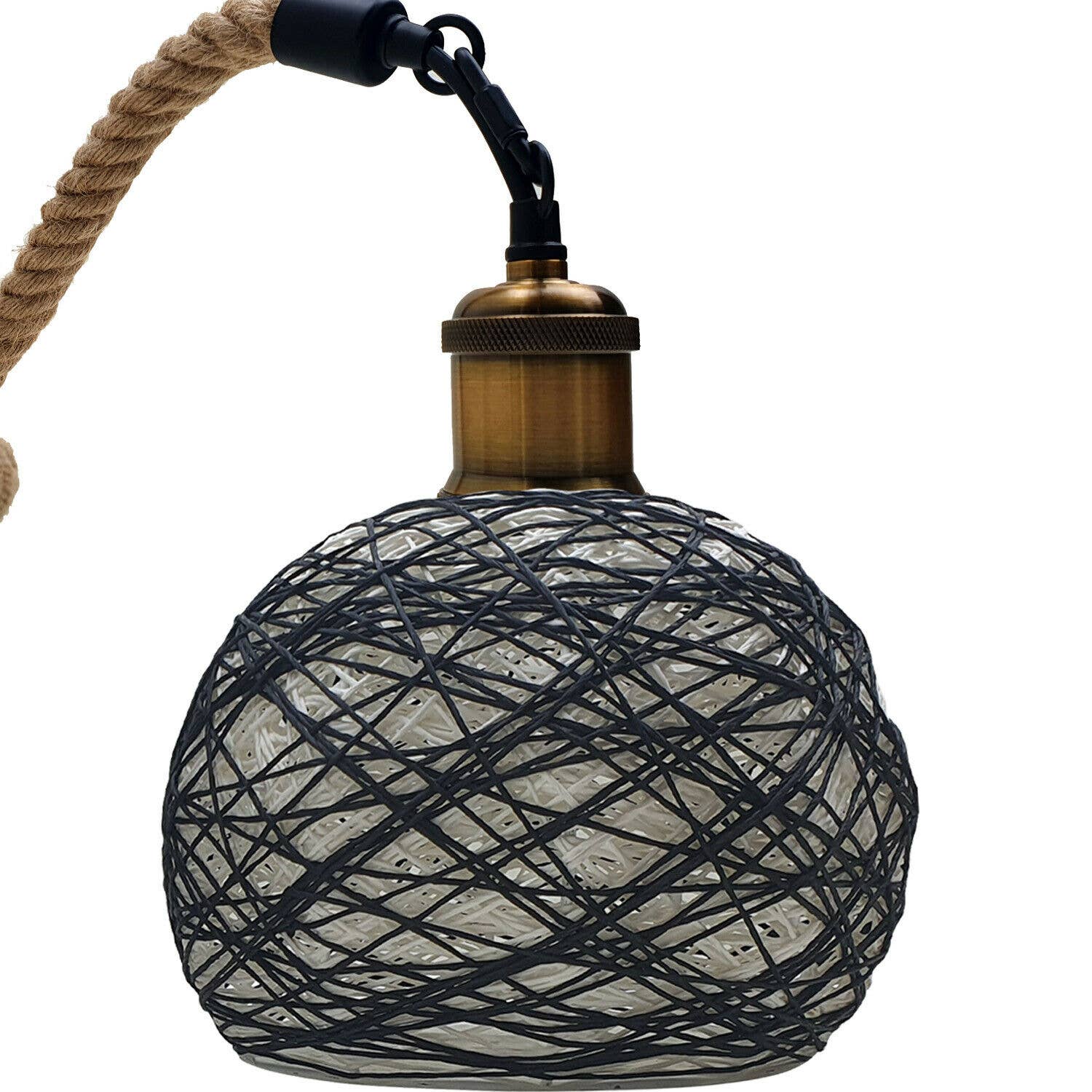 Ledsone – wholesale Chandelier/hanging light – LEDSone industrial vintage Rope Woven Pendant Lamp ~19593